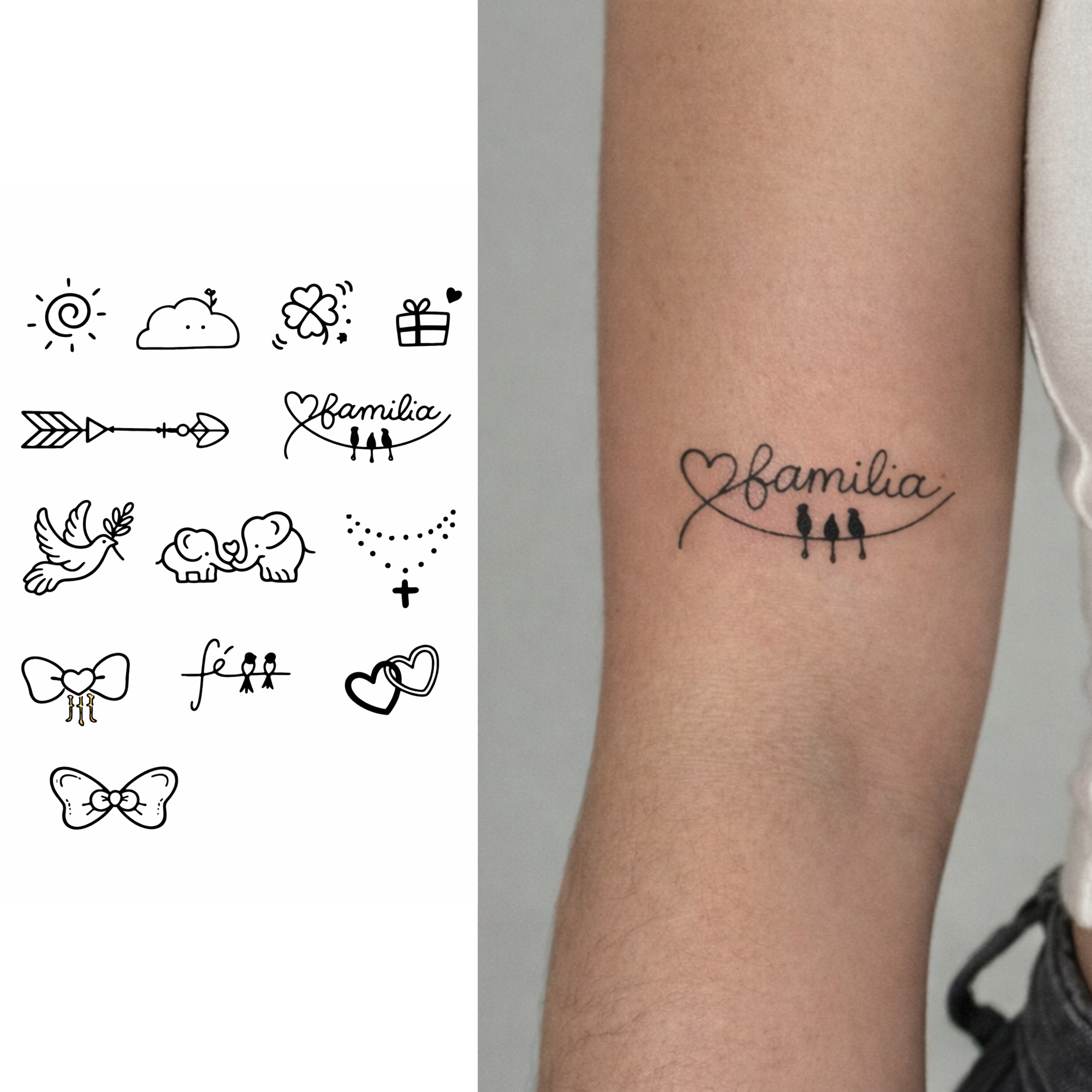 (12 tatuajes) Ilustraciones Amistad – Tatuaje Semi Permanente