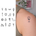 (16 tatuajes) Copas de vino – Tatuaje Semi Permanente