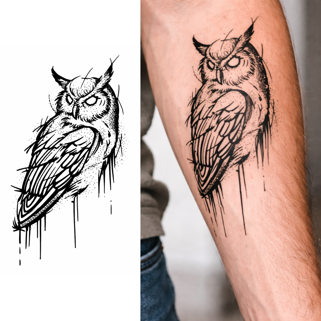 Búho – Tatuaje Semi permanente