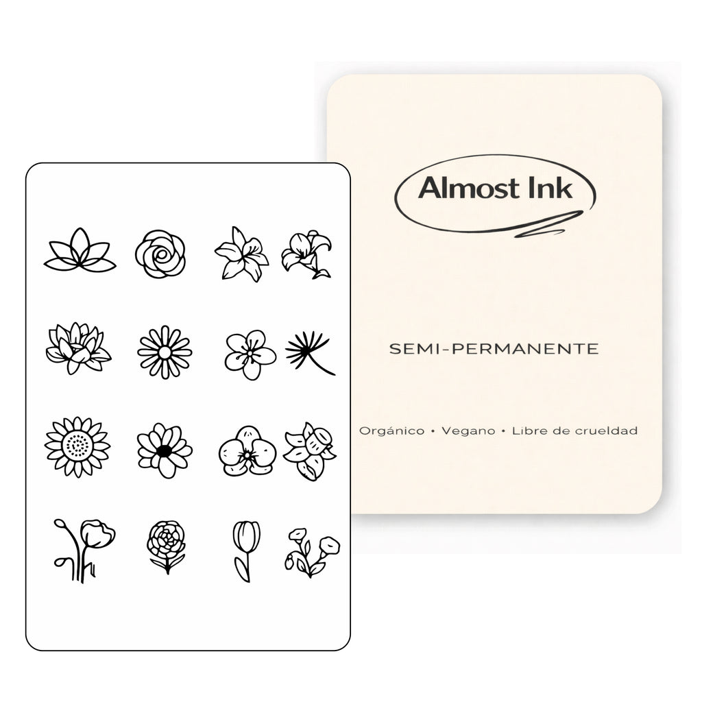 (16 tatuajes) flores – Tatuaje Semi Permanente