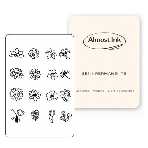 (16 tatuajes) flores – Tatuaje Semi Permanente