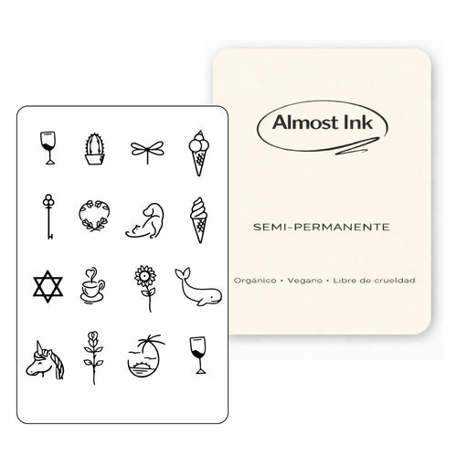 (16 tatuajes) Copas de vino – Tatuaje Semi Permanente