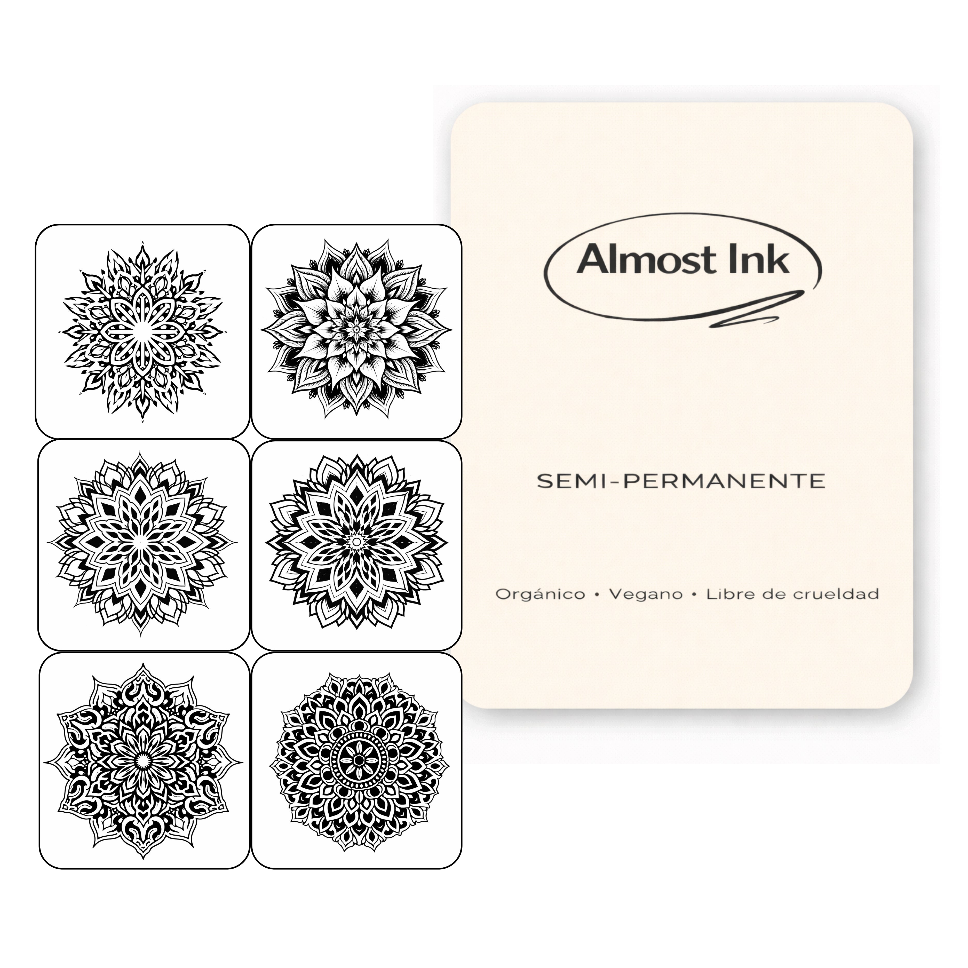 (6 tatuajes) Ilustraciones – Tatuaje Semi permanente