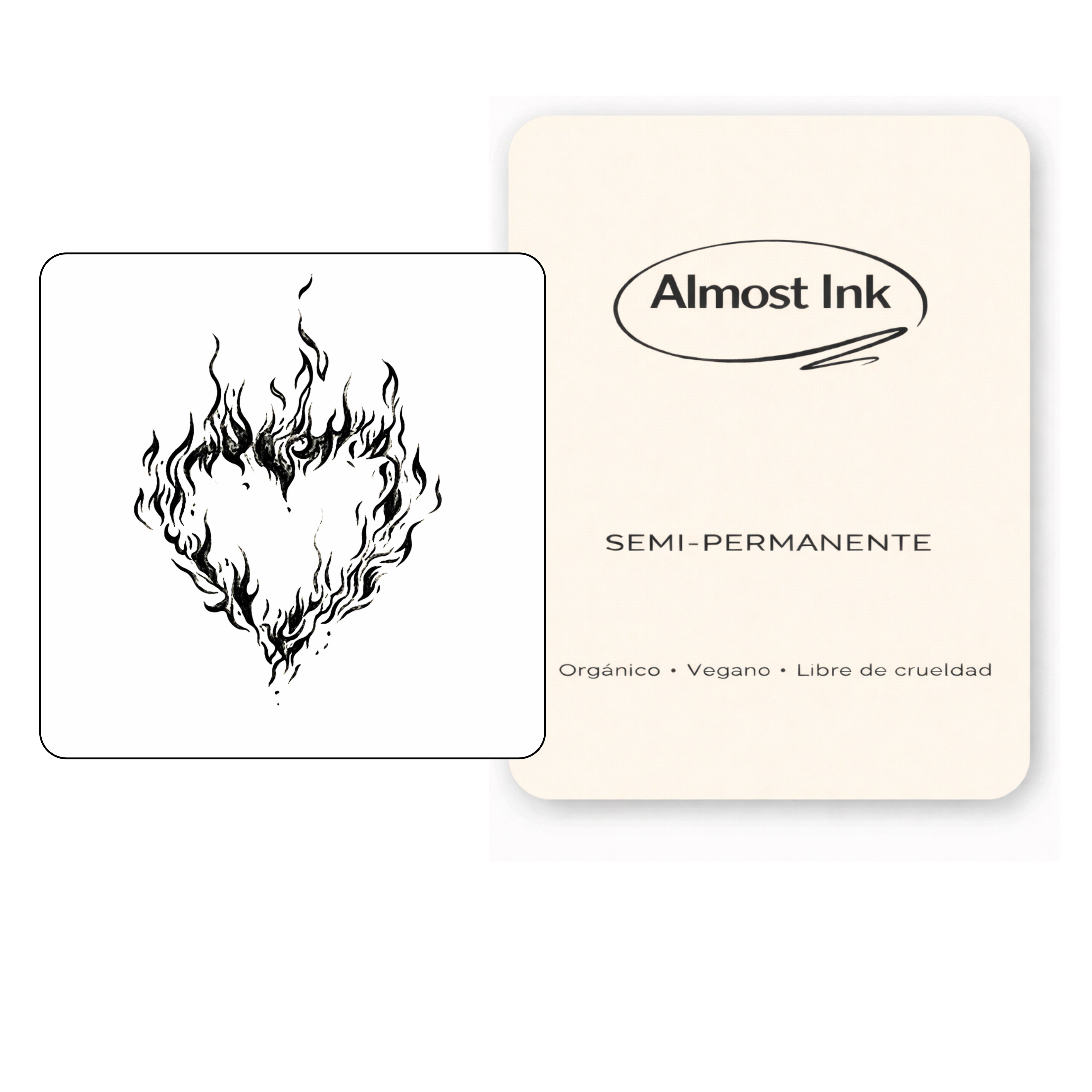 Corazón en llamas – Tatuaje Semi Permanente