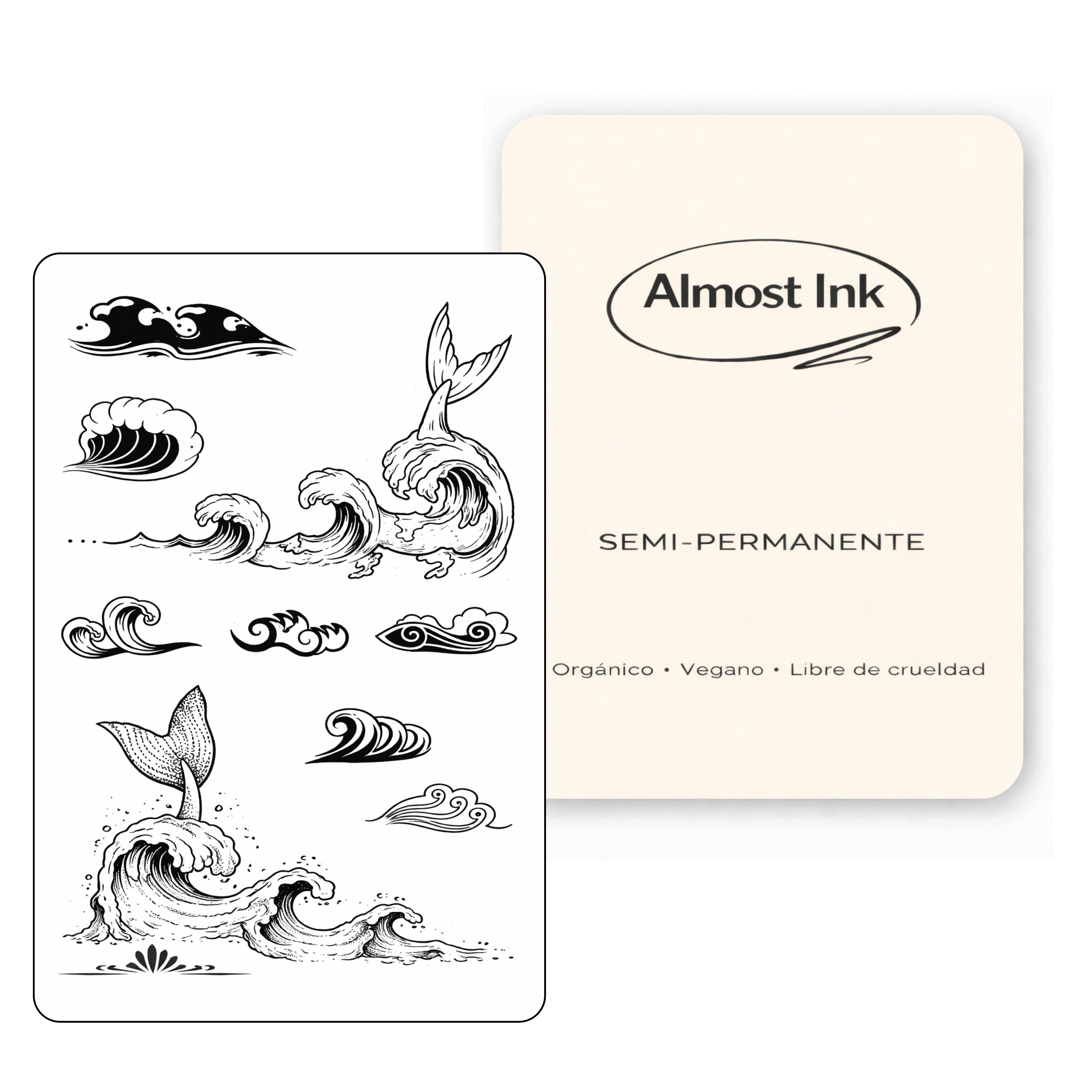 (9 tatuajes) océano – Tatuaje Semi permanente