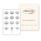 (12 tatuajes) Ilustraciones florales – Tatuaje Semi Permanente