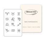 (12 tatuajes) Símbolos Zodiacales – Tatuaje Semi Permanente
