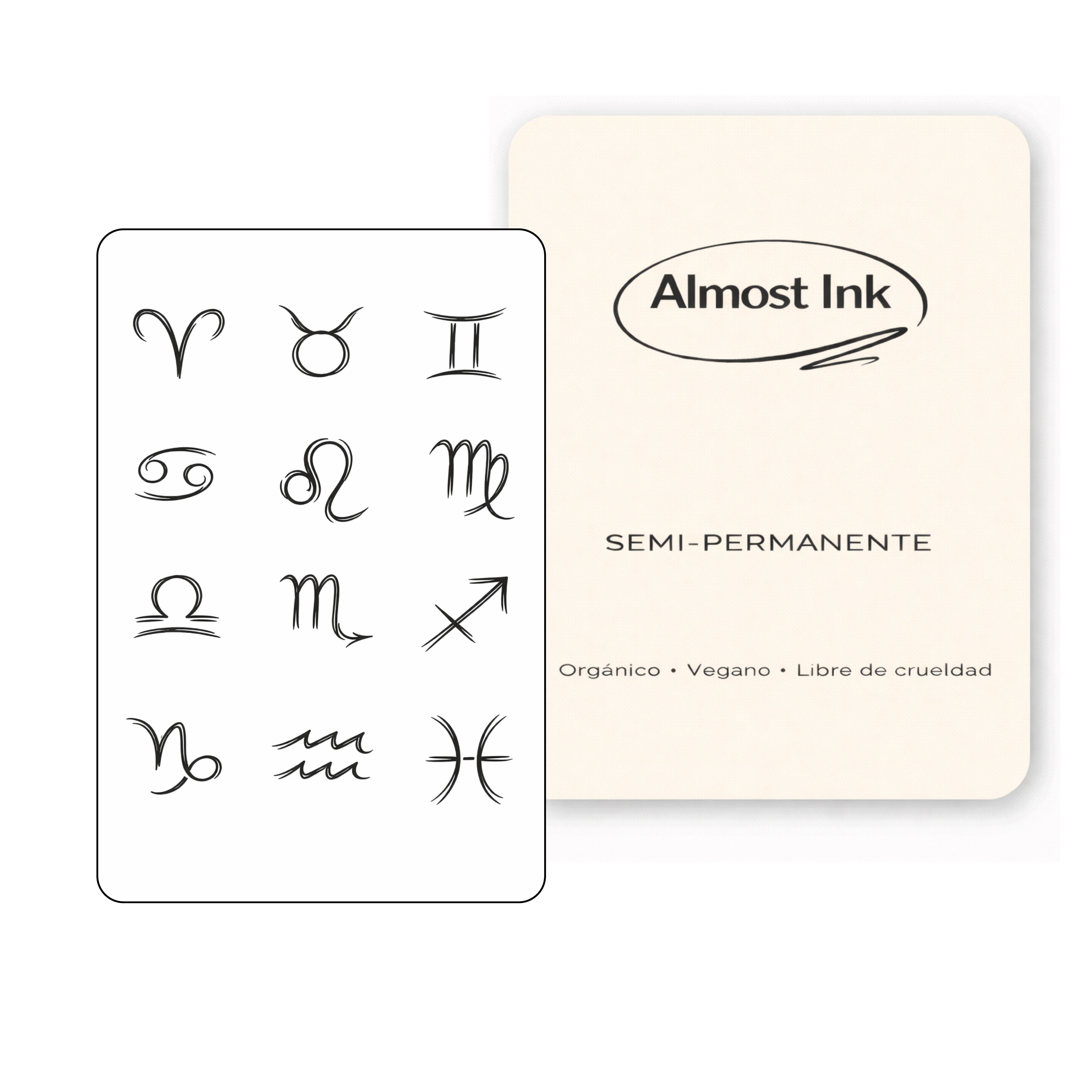 (12 tatuajes) Símbolos Zodiacales – Tatuaje Semi Permanente