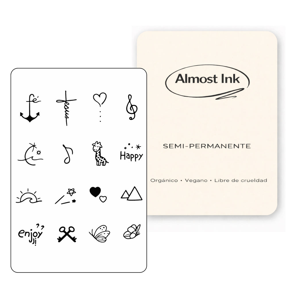 (16 tatuajes) Felicidad – Tatuaje Semi Permanente