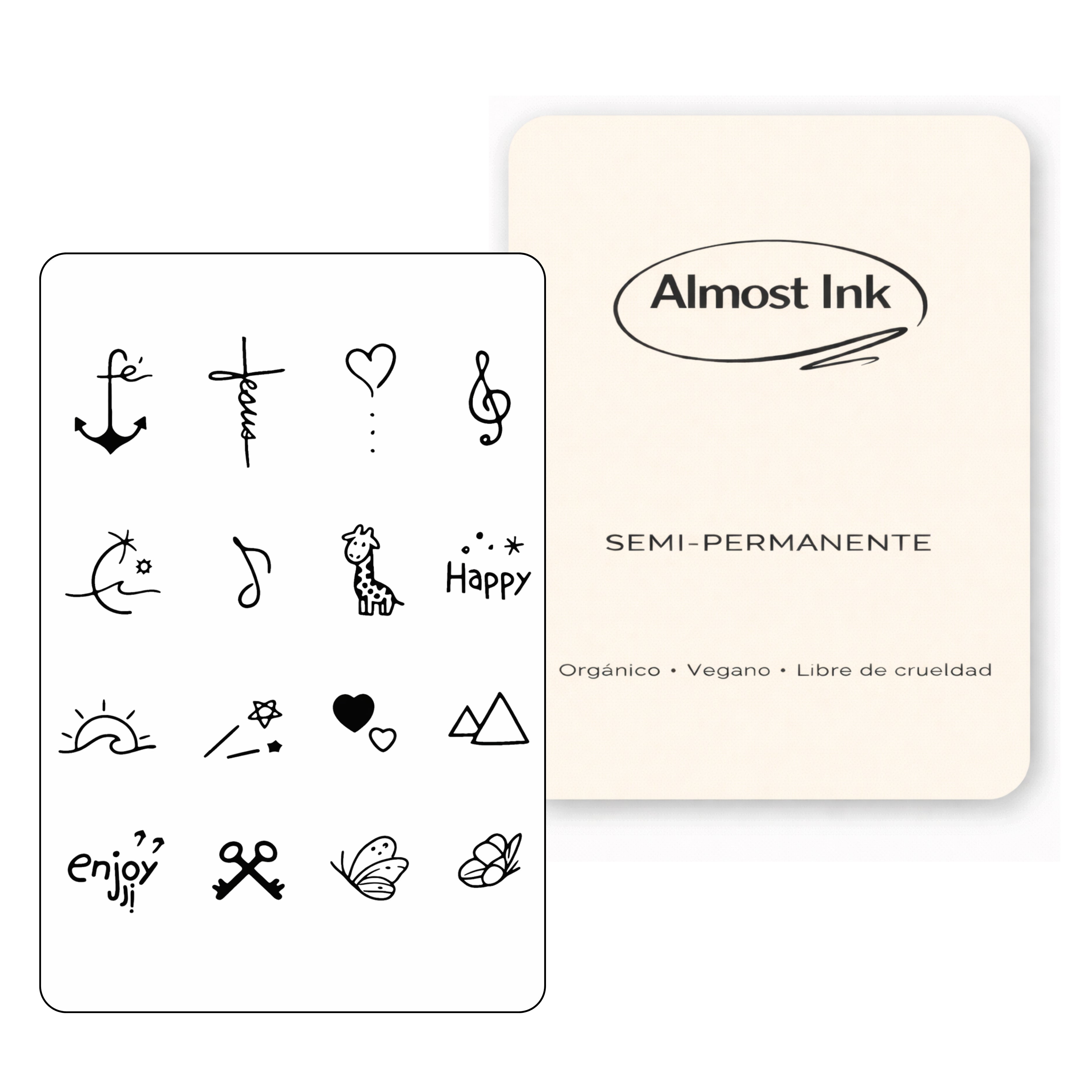 (16 tatuajes) Felicidad – Tatuaje Semi Permanente