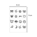 (16 tatuajes) Emojis – Tatuaje Semi Permanente