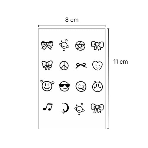 (16 tatuajes) Emojis – Tatuaje Semi Permanente