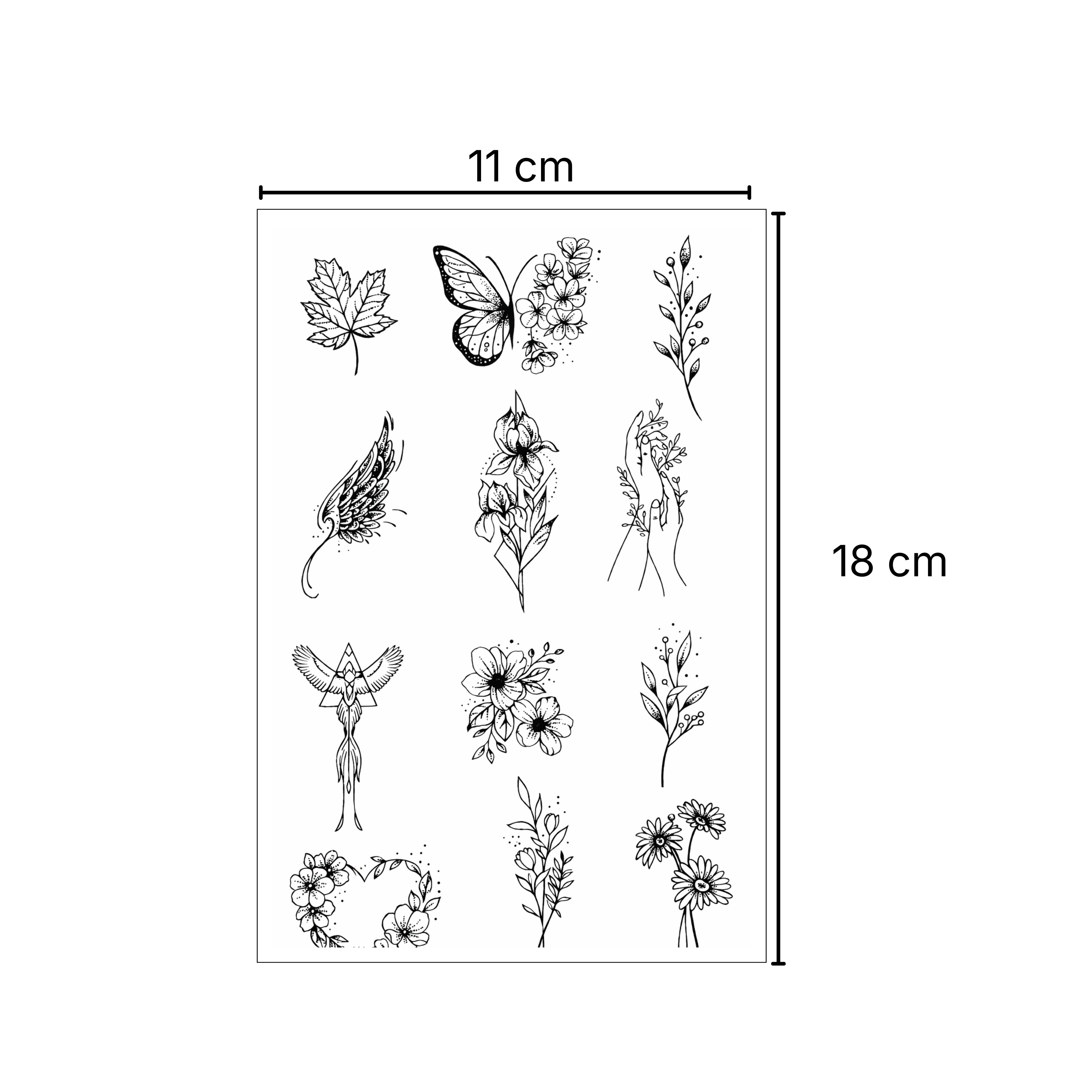 (12 tatuajes) Flores espirituales – Tatuaje Semi permanente