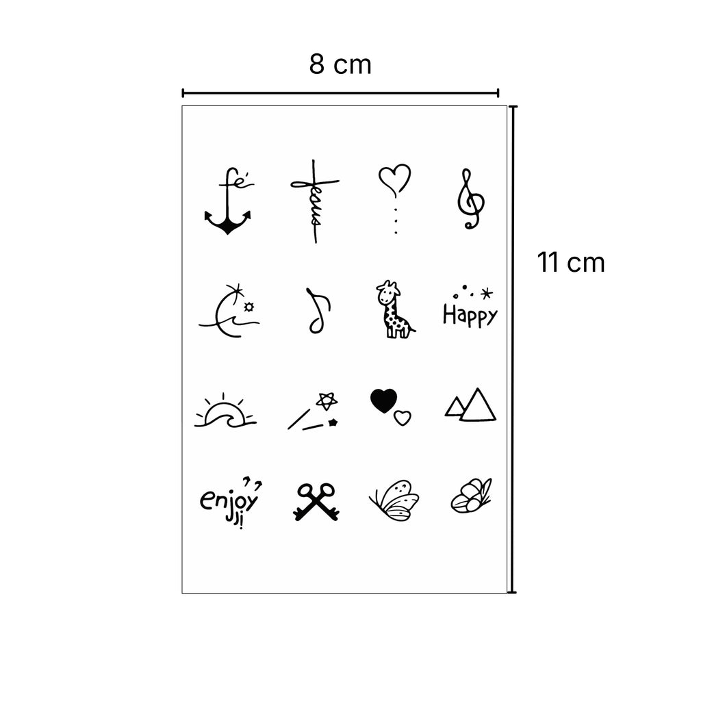 (16 tatuajes) Felicidad – Tatuaje Semi Permanente