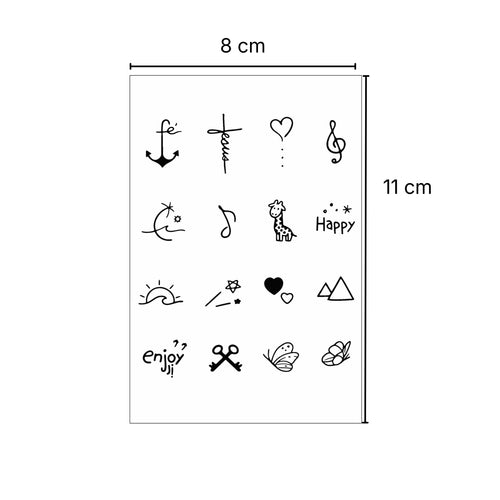 (16 tatuajes) Felicidad – Tatuaje Semi Permanente