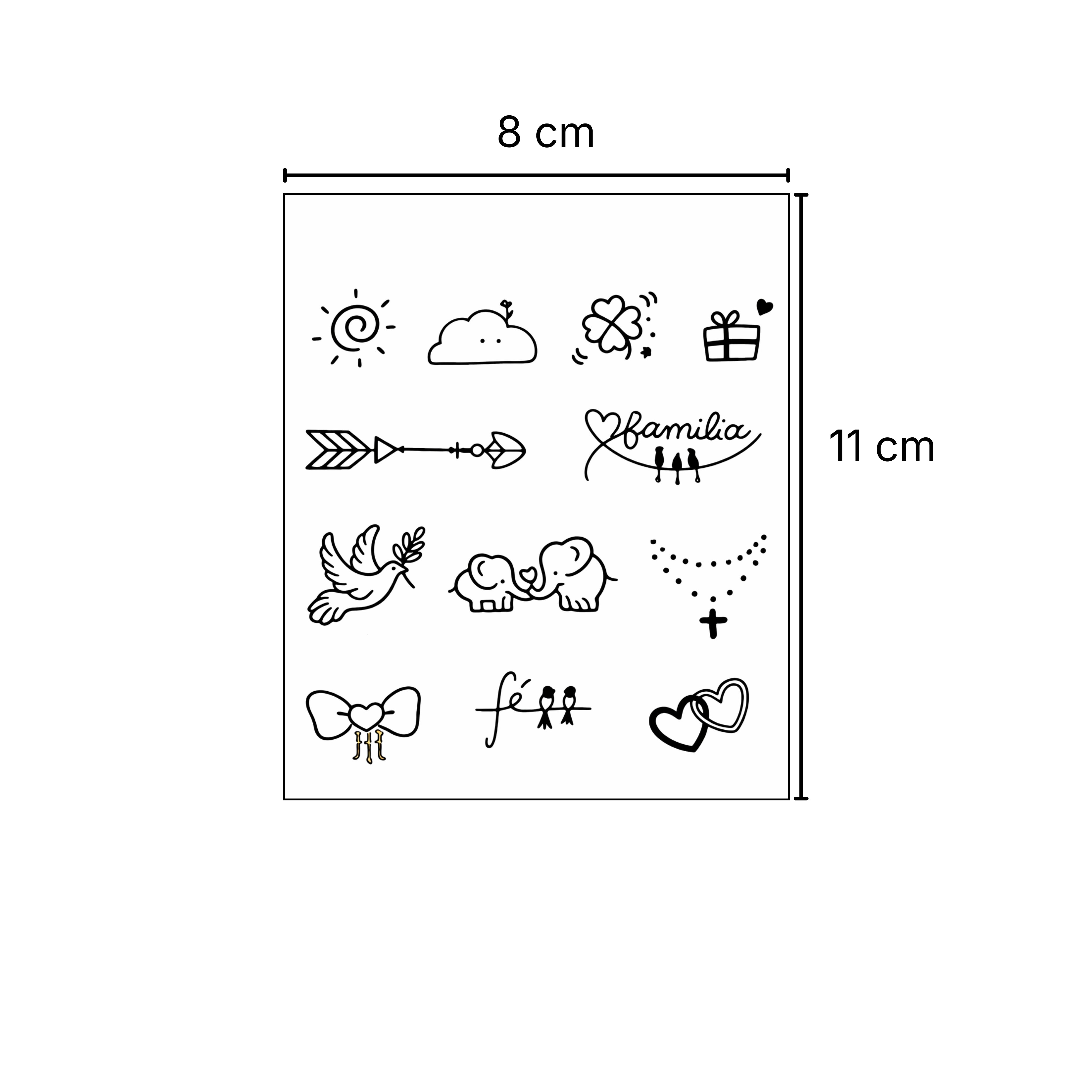 (12 tatuajes) Ilustraciones Amistad – Tatuaje Semi Permanente