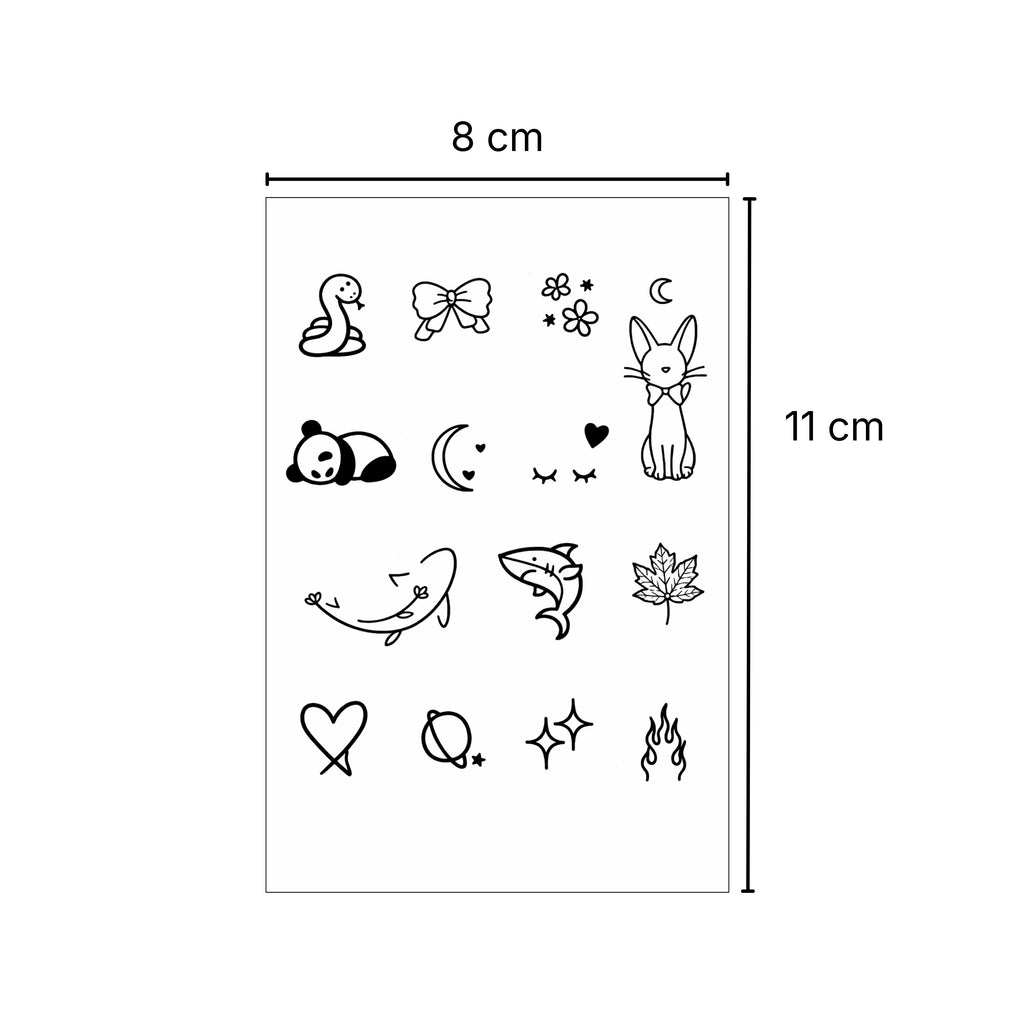 (14 tatuajes) Animales tiernos – Tatuaje Semi Permanente