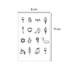 (16 tatuajes) Copas de vino – Tatuaje Semi Permanente