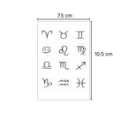 (12 tatuajes) Símbolos Zodiacales – Tatuaje Semi Permanente