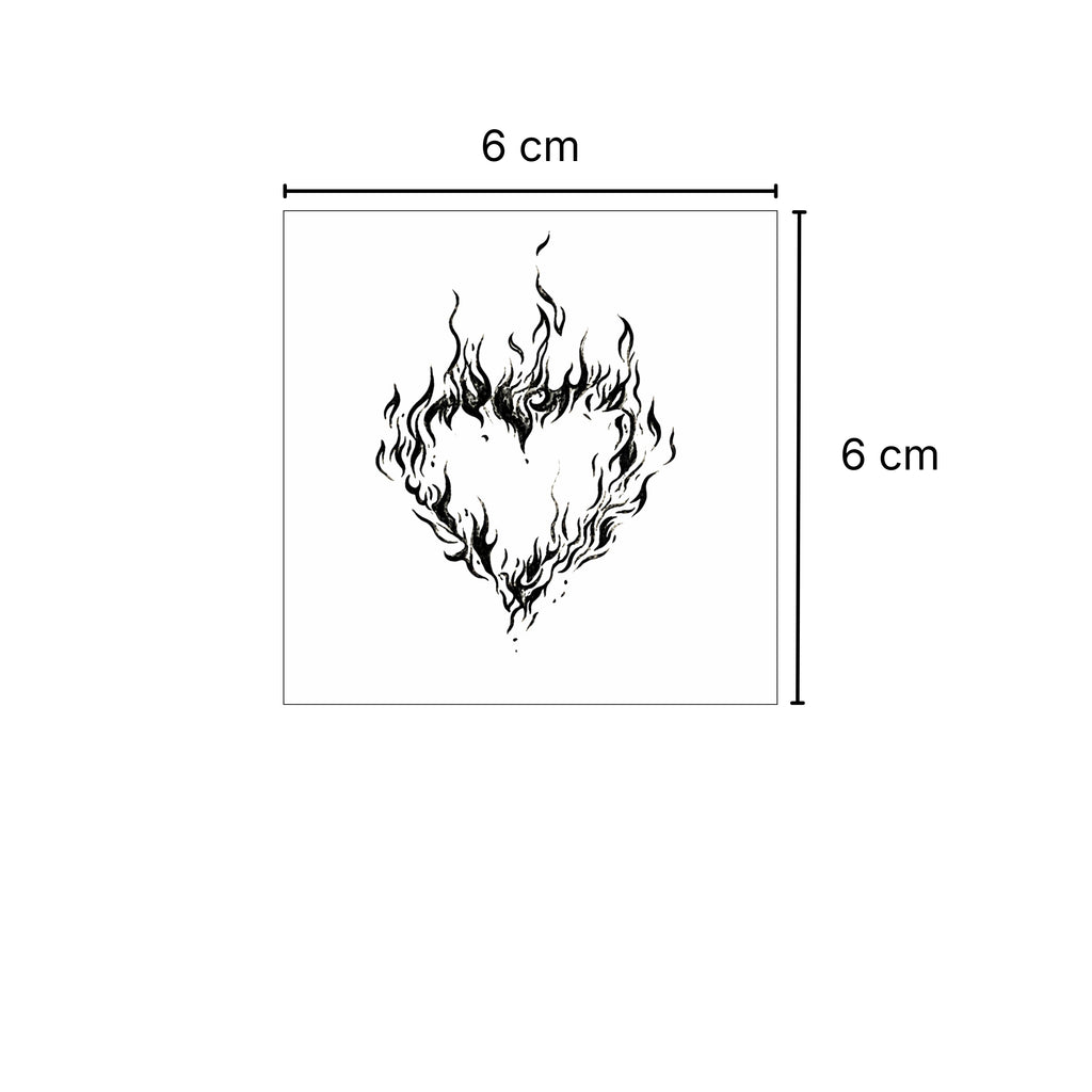 Corazón en llamas – Tatuaje Semi Permanente