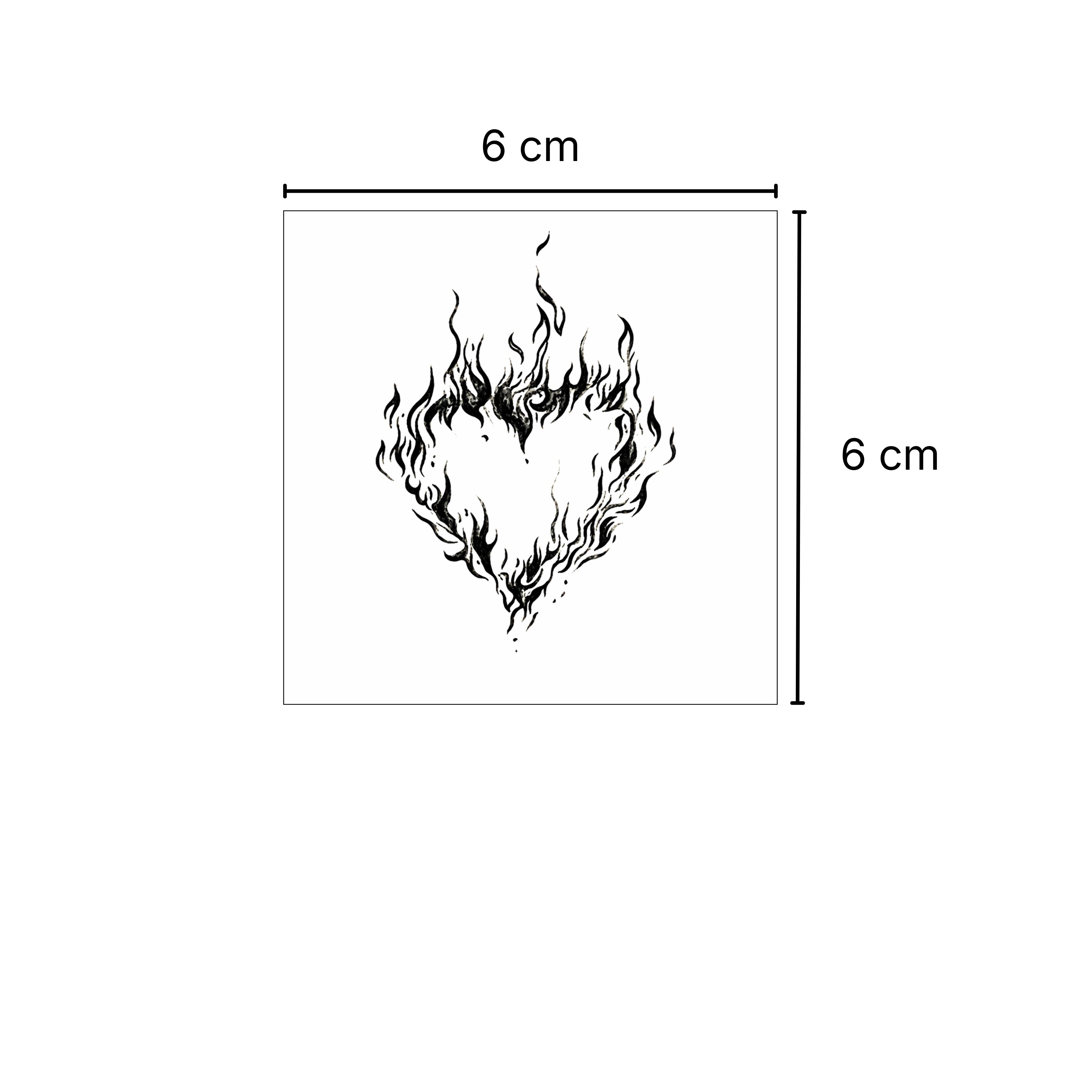 Corazón en llamas – Tatuaje Semi Permanente
