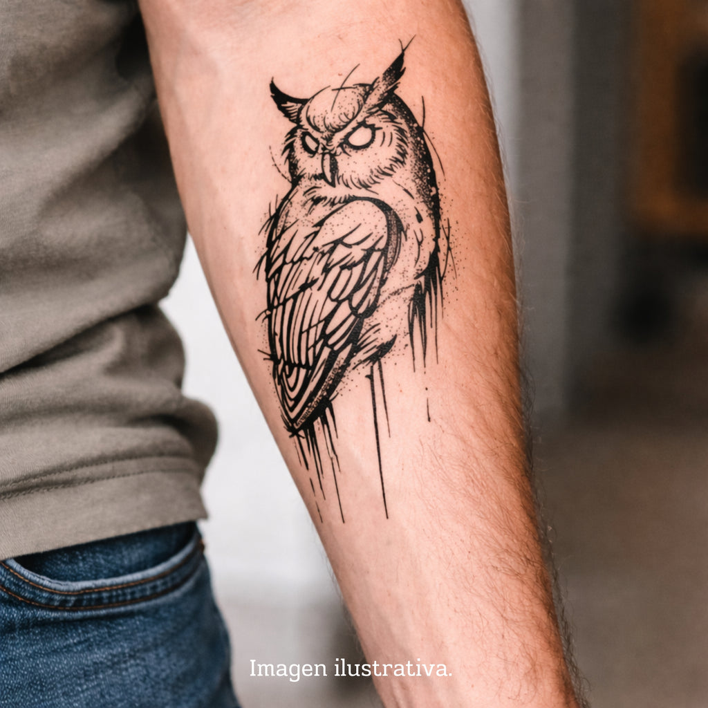 Búho – Tatuaje Semi permanente