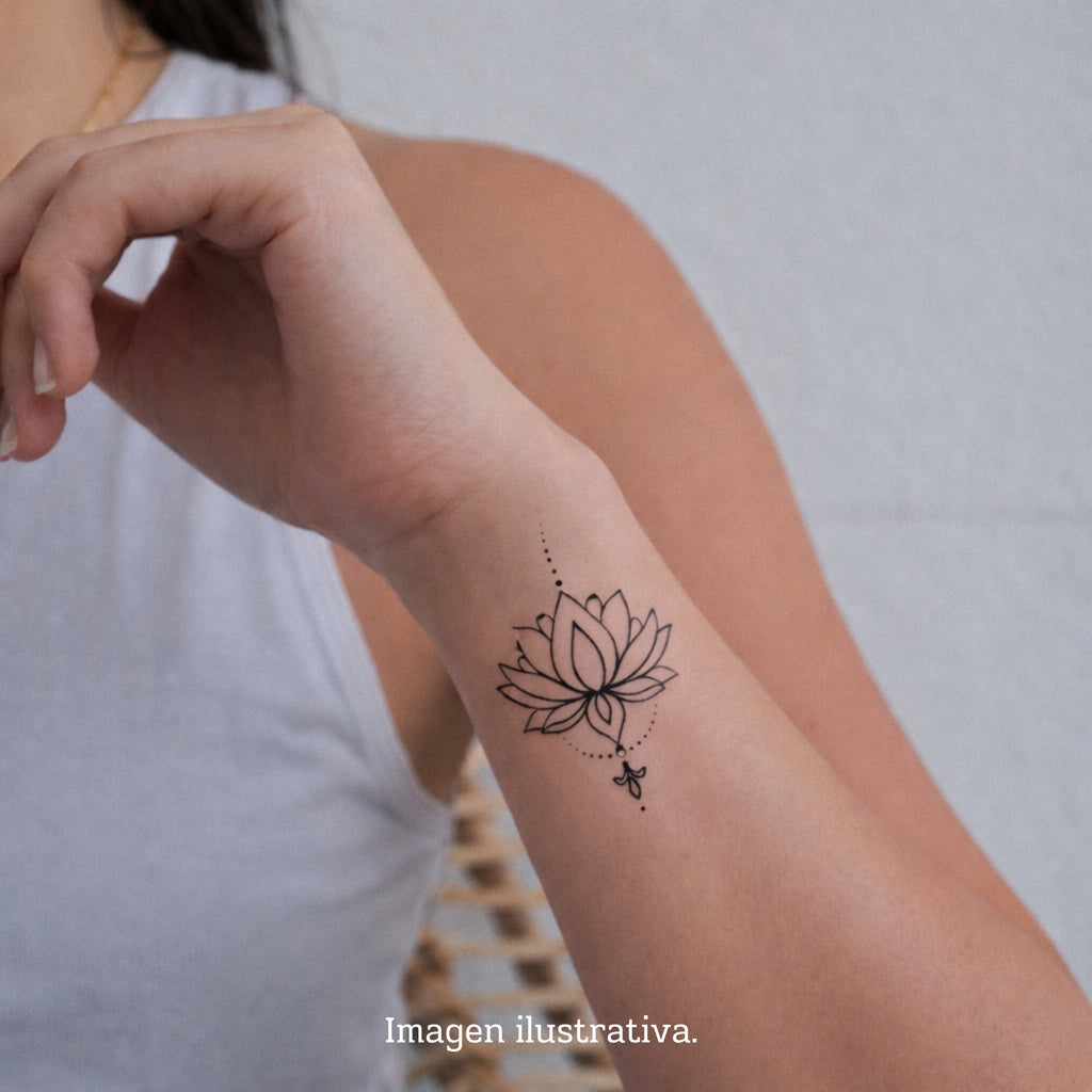(12 tatuajes) Ilustraciones florales – Tatuaje Semi Permanente
